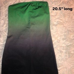 Green + Black Ombre Mini Dress